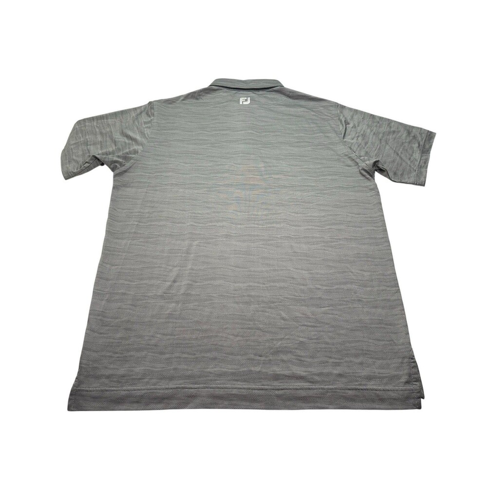 Men's FootJoy Jacquard Wave Golf Polo Short Sleeve Size Large Grey - Picture 8 of 9